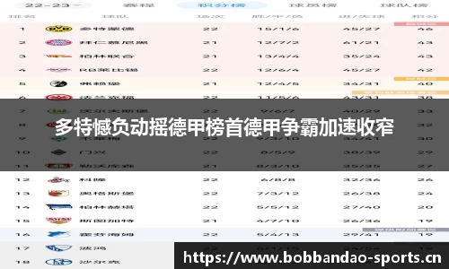 多特憾负动摇德甲榜首德甲争霸加速收窄